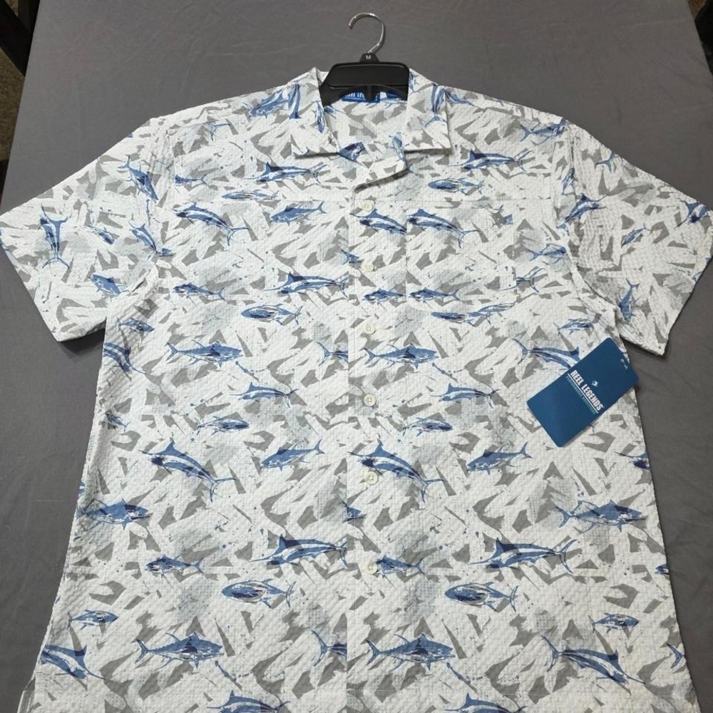 Reel Legends Marlin Print‎ Fishing Shirt Size Medium NWT
